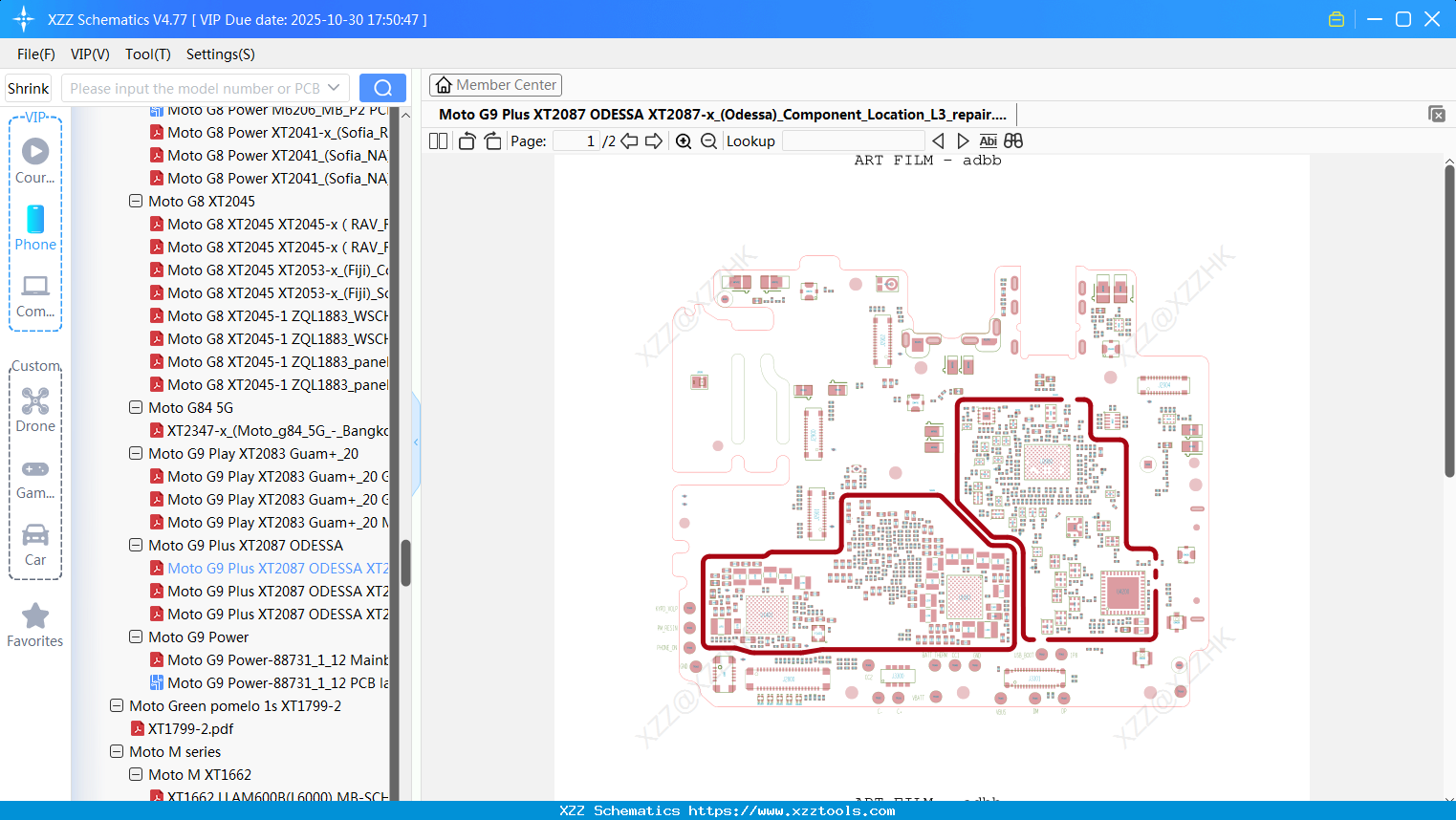 Motorola Moto G9 Plus XT2087 ODESSA XT2087-x_(Odessa)_Component_Location_L3_repair